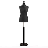 Display Guru Female Uk Size 6/8 Dressmakers Tailors Dummy Mannequin , Black Torso Bust with Black Wood Round Base